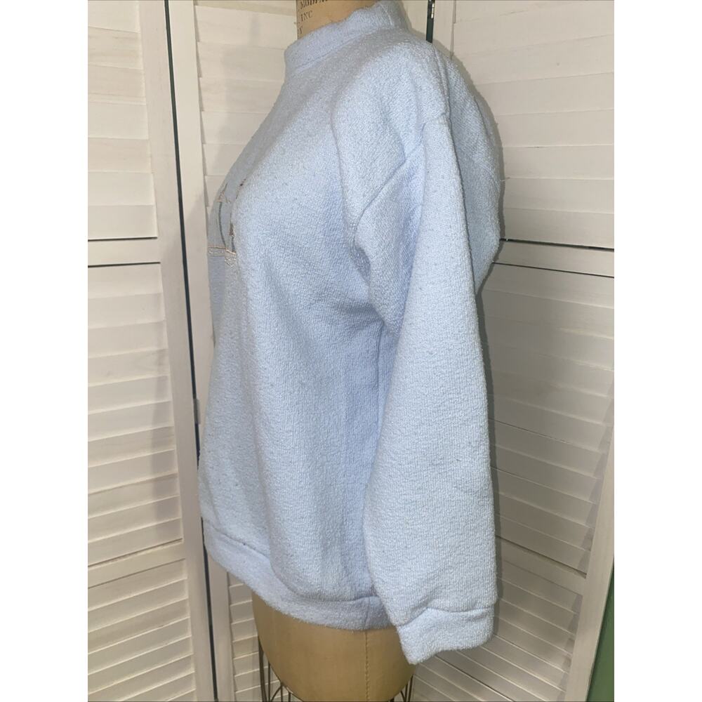 Grandma Won’s Wear Women’s Blue Terry Cloth Pullover Sweater Large GRANNYCORE - Picture 7 of 9